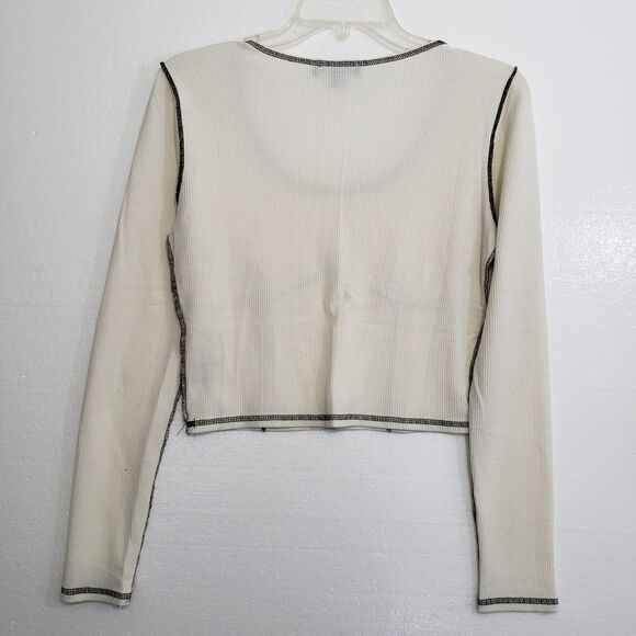 Mixed Threads Los Angeles Women's Scoop Neck Exposed Stitching Blouse, Size Med. - Picture 8 of 8